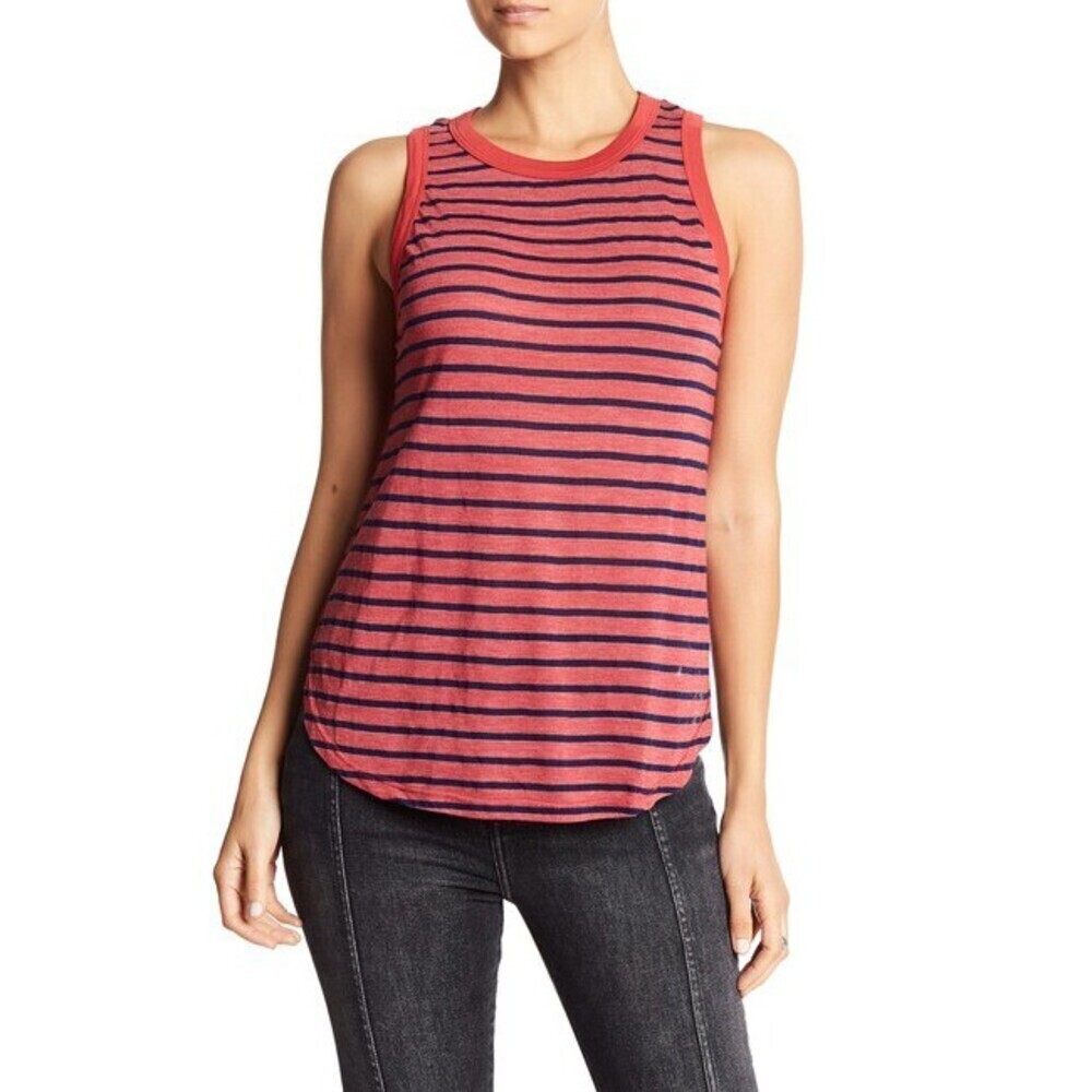 Stateside Women's Cotton Striped Racerback Tank Size S Made In USA $110
